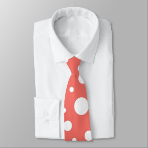 Coral Polka Dot Tie