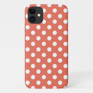 Coral Polka Dots Pattern iPhone 11 Case