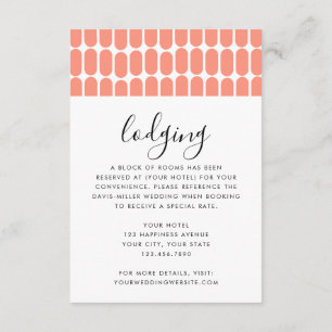 Coral Pop Modern Minimalist Abstract Pattern Enclosure Card