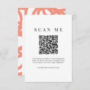 Coral Pop Modern Minimalist Abstract RSVP Card