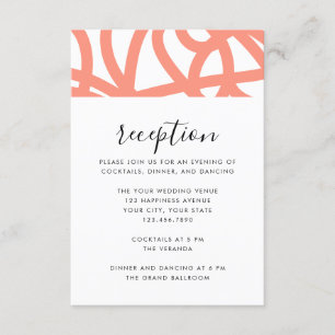 Coral Pop Modern Minimalist Abstract Swirl Enclosure Card