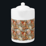 Coral Print Seashell Alcohol Ink Porcelain Teapot<br><div class="desc">Coral Print Seashell Alcohol Ink Porcelain Teapot</div>