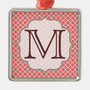 Coral Quaterfoil Latti Monogramme Ornement initial