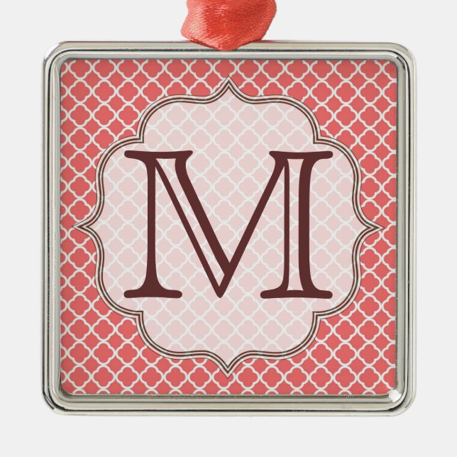 Coral Quaterfoil Latti Monogramme Ornement initial (Devant)