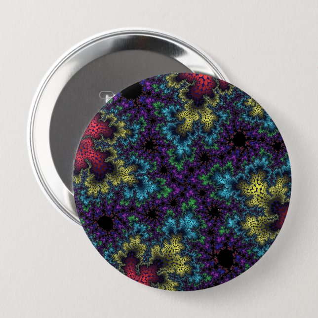 Coral Rainbow Speckle 4 Inch Round Button (Front & Back)