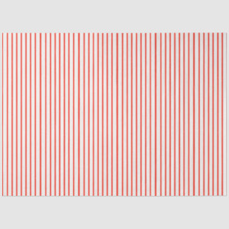 Coral Red and White Striped Tissue Paper