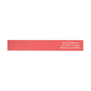 Coral Red Classic Colour Design Wrap Around Label