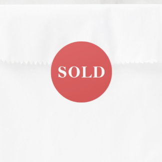 Coral Red Classic Typography Custom Sold Classic Round Sticker