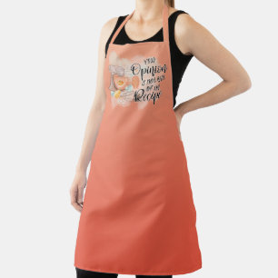 Coral Red Gradient Your Opinion Not Part of Recipe Apron