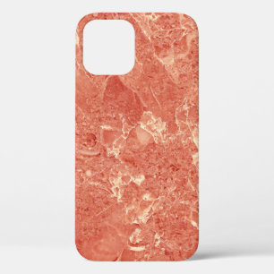 Coral Red Marble Texture iPhone 12 Case