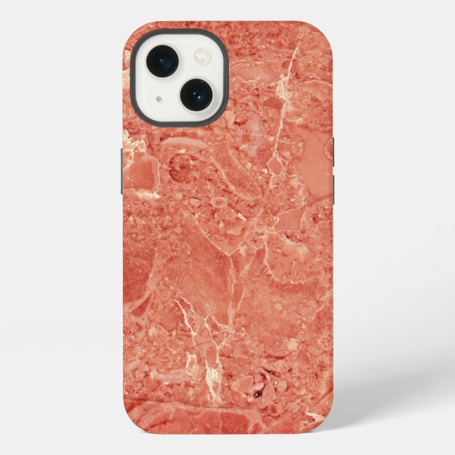 Coral Red Marble Texture  iPhone Case (Back)