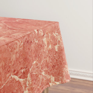 Coral Red Marble Texture  Tablecloth