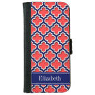 Coral Red Navy 5c Moroccan #5DS Navy Name Monogram