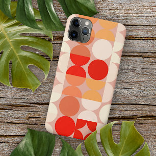 Coral Red Orange Blush Pink Retro Art Pattern iPhone 11 Pro Max Case