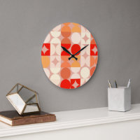 Coral Red Orange Blush Pink Retro Art Pattern