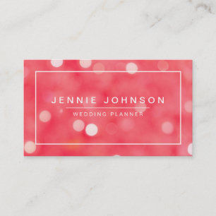 Coral Red Pretty Bokeh Business Card