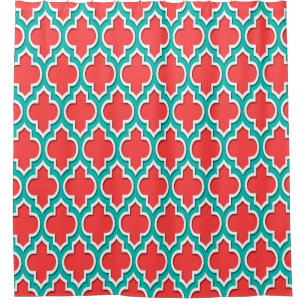 Coral Red Teal White XL Moroccan #4DS