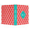 Coral Red Wht Moroccan #5 Teal 3 Initial Monogram