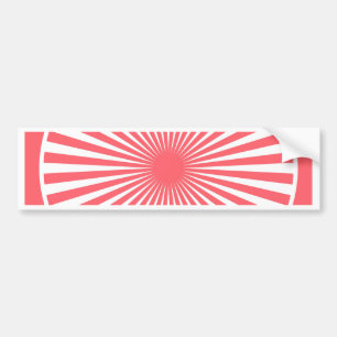 Coral Red with White Circle Pattern Bumper Sticker