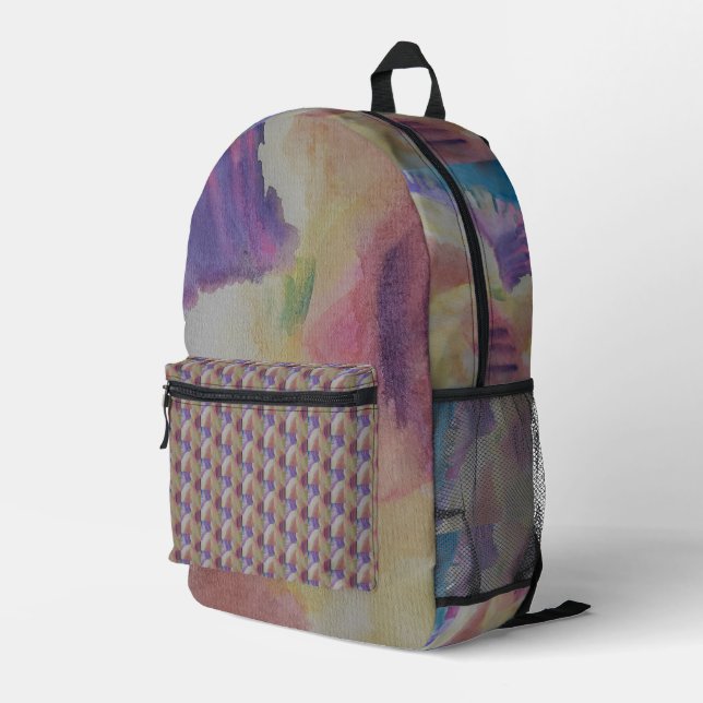 Coral Reef Abstract Art Printed Backpack (Back Corner Right)