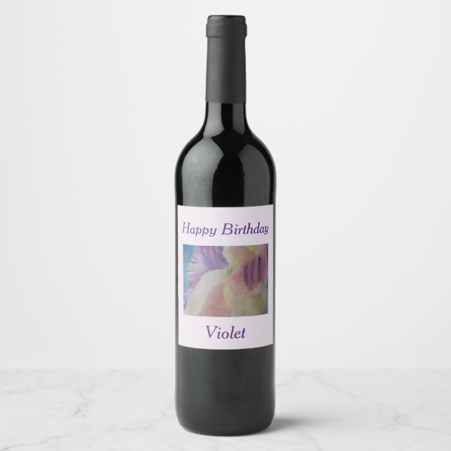 Coral Reef Abstract Art Wine Label  (Front)