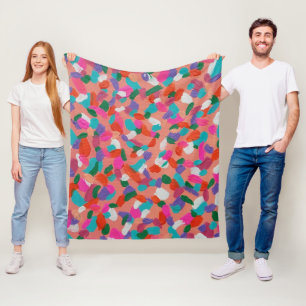 Coral Reef Abstract Print Fleece Blanket