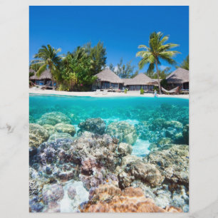 Coral reef and a tropical resort flyer
