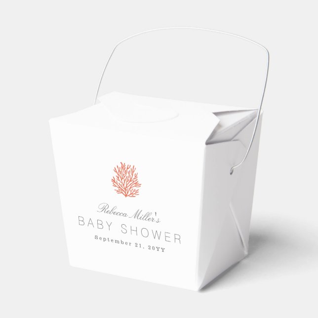 Coral Reef Baby Shower Favor Box (Front Side)