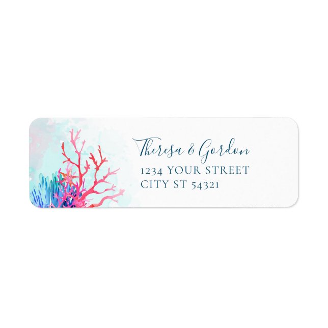 Coral Reef, Beach Address Labels (Front)