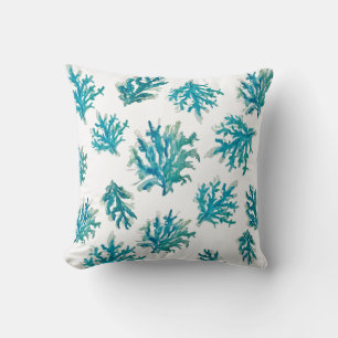 Coral Reef Blue Coastal Living Throw Pillow