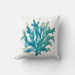 Coral Reef Blue Coastal Living Throw Pillow