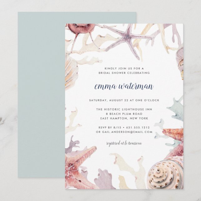 Coral Reef Bridal Shower Invitation (Front/Back)