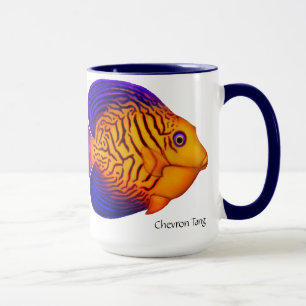 Coral Reef Chevron Tang Fish Mug
