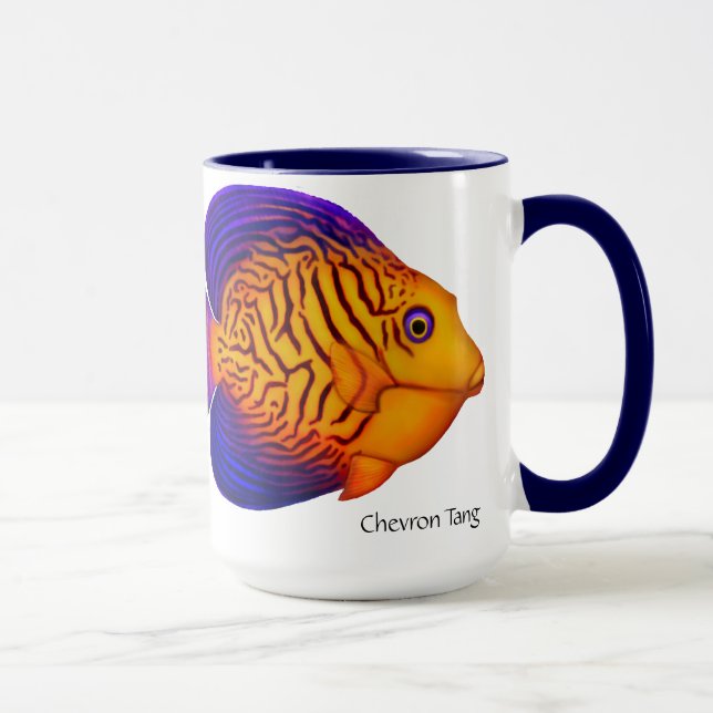 Coral Reef Chevron Tang Fish Mug (Right)