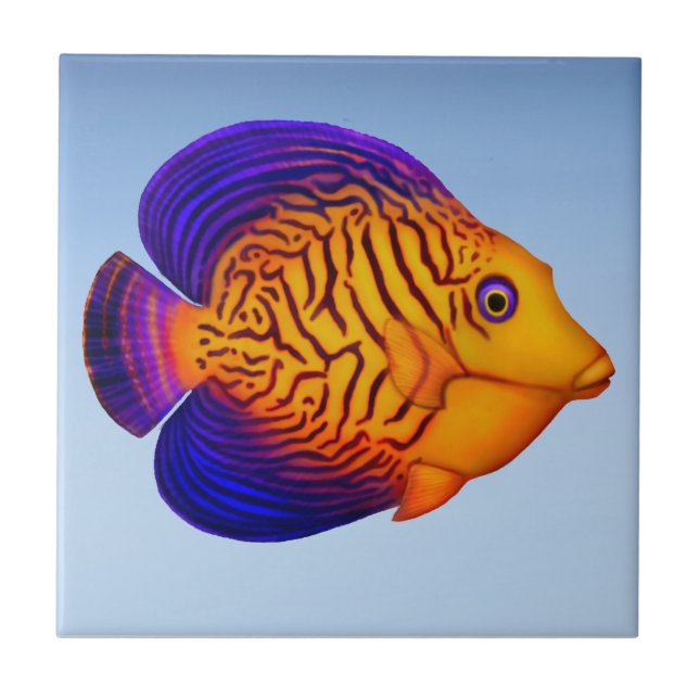 Coral Reef Chevron Tang Fish Tile (Front)