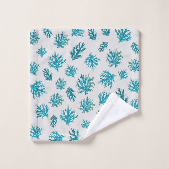 Coral Reef Coastal Turquoise  Wash Cloth (Wash Cloth)
