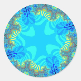 Coral Reef Cross Classic Round Sticker