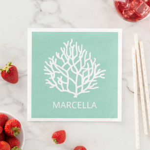 Coral Reef Custom Name Summer Beach   Napkin