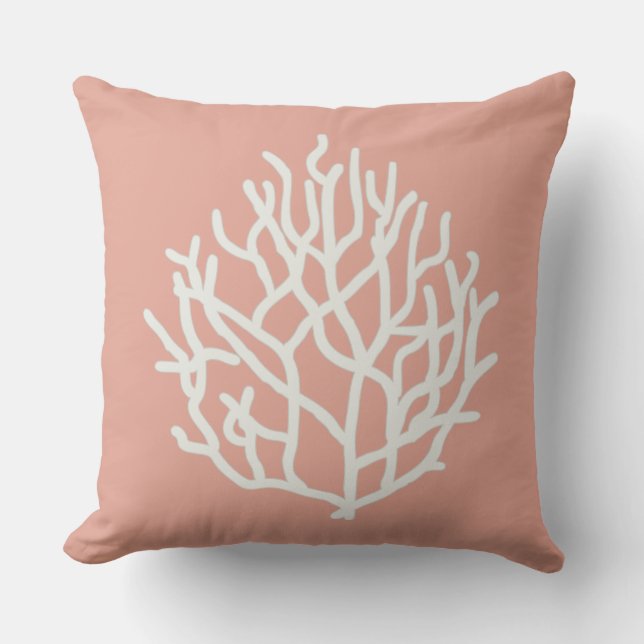Coral Reef customizable background colour Throw Pillow (Front)
