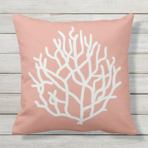Coral Reef customizable background colour Throw Pillow