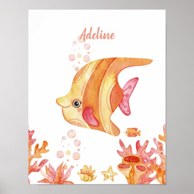 Coral Reef Dreams Fish customizable Poster (Front)