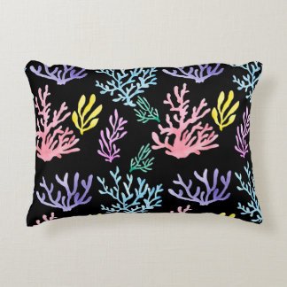 Coral Reef Elegance: Watercolor Pattern Accent Pillow