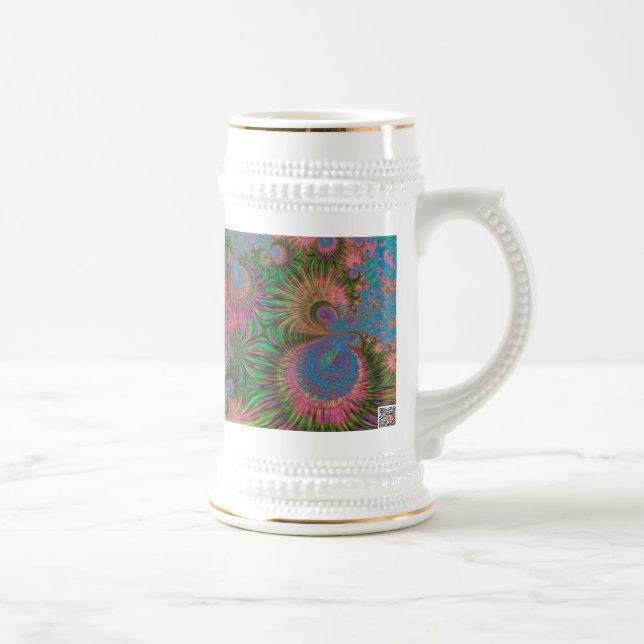 Coral Reef Fractal Abstract Art Beer Stein (Right)