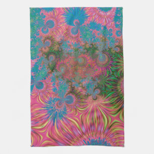 Coral Reef Fractal Abstract Art Kitchen Towel