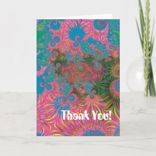 Coral Reef Fractal Abstract Art Thank You Card