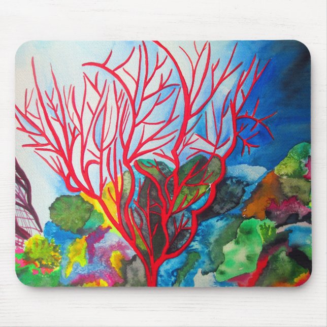 Coral Reef Great Barrier Reef ocean art Mouse Pad (Front)
