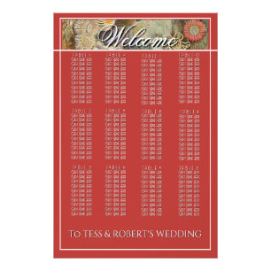Coral Reef Haeckel Vintage Red Seating Chart Photo Print