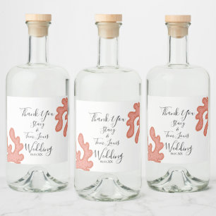 Coral Reef Hand Drawn Tropical Beach    Liquor Bottle Label