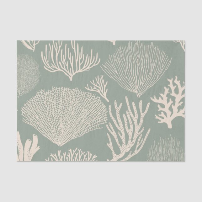 Coral reef in sage tissue paper (Front)