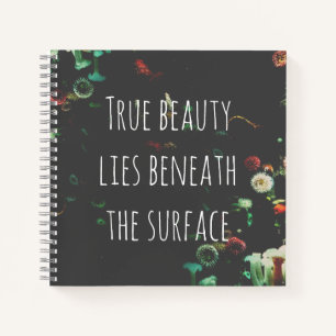 Coral Reef Inspirational Beneath Surface Quote Notebook